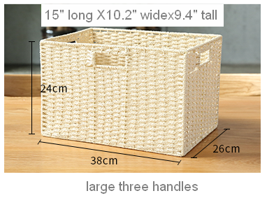 Large Woven Straw Storage Basket, Storage Basket for Bedroom, Rectangle Storage Basket, Picnic Storage Basket, Storage Basket for Toys-LargePaintingArt.com