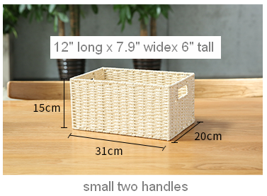 Large Woven Straw Storage Basket, Storage Basket for Bedroom, Rectangle Storage Basket, Picnic Storage Basket, Storage Basket for Toys-LargePaintingArt.com