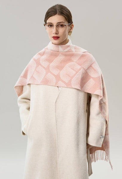 Holiday Women Scarf, Cold Weather Scarf, Fashion Designer Scarf, Modern Wool Scarf, Warm Winter Scarf, Soft Cashmere Scarf for Women, Elegant Scarf-LargePaintingArt.com