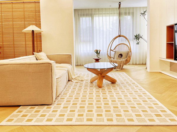 Modern Rug Ideas for Bedroom, Dining Room Modern Floor Carpets, Chequer Modern Rugs for Living Room, Contemporary Soft Rugs Next to Bed-LargePaintingArt.com