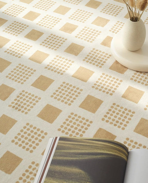 Modern Rug Ideas for Bedroom, Dining Room Modern Floor Carpets, Chequer Modern Rugs for Living Room, Contemporary Soft Rugs Next to Bed-LargePaintingArt.com