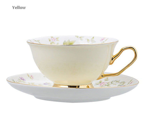 Elegant Ceramic Coffee Cups, Beautiful British Tea Cups, Unique Traditional Afternoon Tea Cup and Saucer in Gift Box, Royal Porcelain Tea Cup Set-LargePaintingArt.com