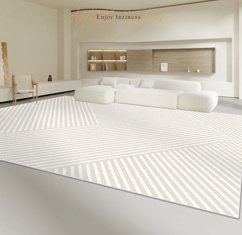 Abstract Contemporary Modern Rugs in Bedroom, Large Modern Living Room Rugs, Geometric Modern Area Rugs, Dining Room Floor Carpets-LargePaintingArt.com