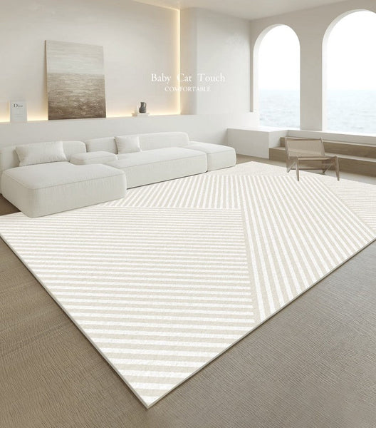 Abstract Contemporary Modern Rugs in Bedroom, Large Modern Living Room Rugs, Geometric Modern Area Rugs, Dining Room Floor Carpets-LargePaintingArt.com