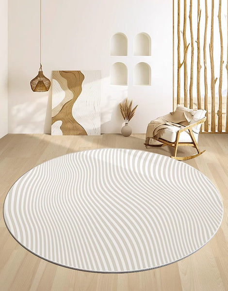 Contemporary Modern Rug Ideas for Living Room, Thick Round Rugs under Coffee Table, Modern Round Rugs for Dining Room, Circular Modern Rugs for Bedroom-LargePaintingArt.com