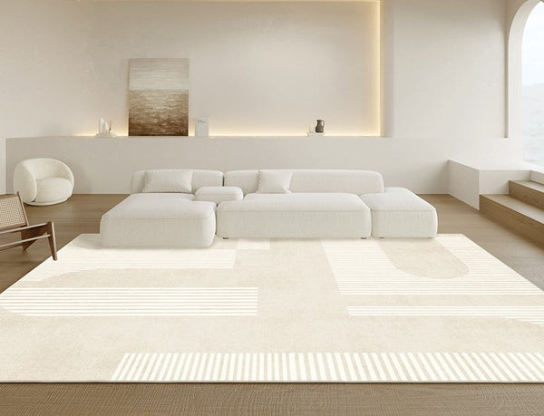 Living Room Modern Rugs, Soft Floor Carpets for Dining Room, Modern Living Room Rug Placement Ideas, Contemporary Area Rugs for Bedroom-LargePaintingArt.com
