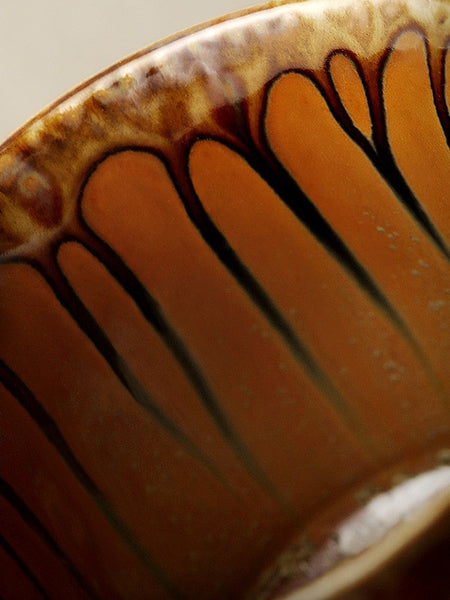 Unique Tea Cup, Creative Brown Green Ceramic Coffee Mugs, Large Modern Handmade Pottery Coffee Cup, Large Capacity Coffee Mugs-LargePaintingArt.com