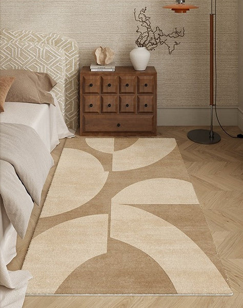 Contemporary Modern Rugs Next to Bed, Geometric Modern Rugs under Dining Room Table, Brown Modern Carpets for Office, Abstract Modern Rugs for Living Room-LargePaintingArt.com