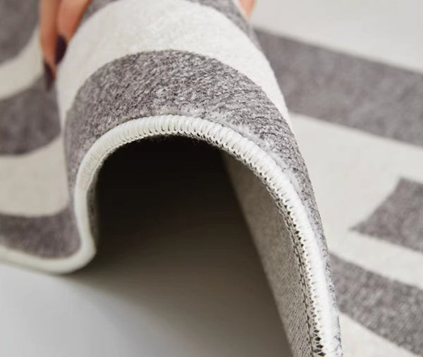 Geometric Modern Rugs for Living Room, Gray Modern Rugs for Bedroom, Contemporary Area Rugs for Dining Room-LargePaintingArt.com