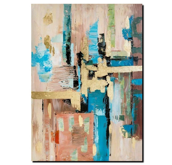 Abstract Paintings for Dining Room, Modern Paintings Behind Sofa, Palette Knife Canvas Art, Impasto Wall Art, Buy Paintings Online-LargePaintingArt.com