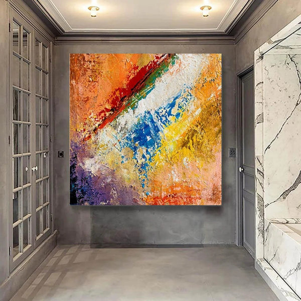 Hand Painted Acrylic Painting, Wall Art Painting for Living Room, Modern Contemporary Artwork, Acrylic Paintings for Dining Room-LargePaintingArt.com