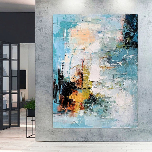 Extra Large Acrylic Painting, Modern Contemporary Abstract Artwork, Simple Modern Art, Living Room Wall Art Painting, Palette Knife Paintings-LargePaintingArt.com