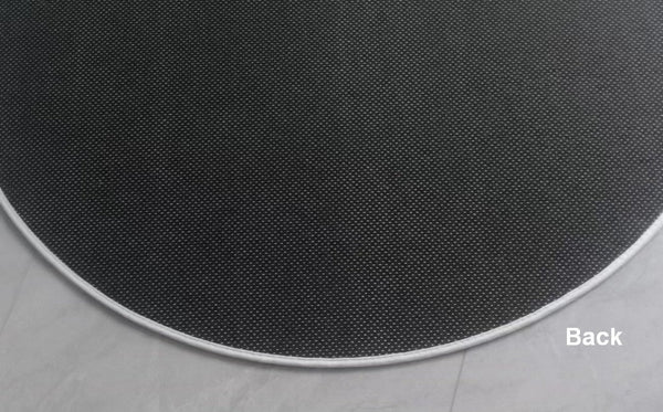 Modern Round Rugs under Coffee Table, Dining Room Modern Rugs, Gray Contemporary Round Rugs under Chairs, Circular Area Rugs for Bedroom-LargePaintingArt.com
