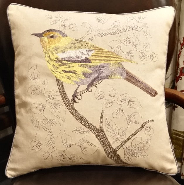 Decorative Throw Pillows for Couch, Bird Pillows, Pillows for Farmhouse, Sofa Throw Pillows, Embroidery Throw Pillows, Rustic Pillows-LargePaintingArt.com