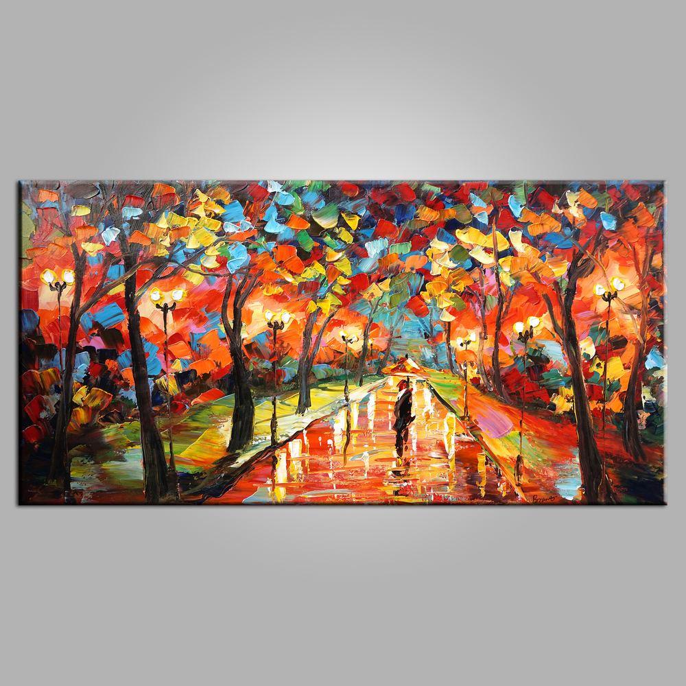 Forest Park Painting, Canvas Art, Living Room Wall Art, Modern Art, Painting for Sale, Contemporary Art, Abstract Art-LargePaintingArt.com