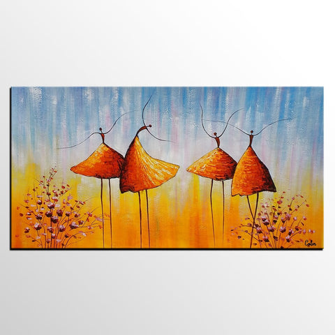 Wall Art Paintings, Paintings for Bedroom, Canvas Abstract Painting, Large Painting for Sale, Ballet Dancer Painting, Abstract Canvas Painting-LargePaintingArt.com