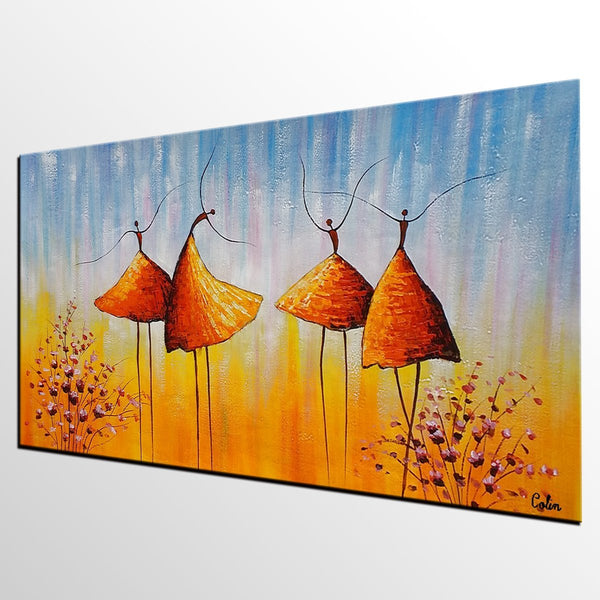 Wall Art Paintings, Paintings for Bedroom, Canvas Abstract Painting, Large Painting for Sale, Ballet Dancer Painting, Abstract Canvas Painting-LargePaintingArt.com