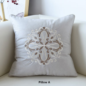 Modern Sofa Pillows, Flower Pattern Decorative Throw Pillows, Contemporary Throw Pillows, Large Decorative Pillows for Living Room-LargePaintingArt.com