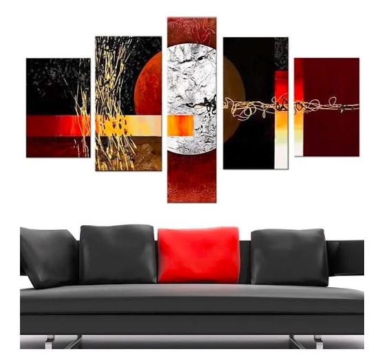 Multiple Wall Art Paintings, Red and Black Abstract Painting, Large Painting for Sale, Modern Abstract Paintings-LargePaintingArt.com