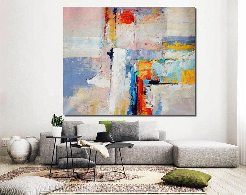 Large Paintings for Dining Room, Living Room Canvas Painting, Contemporary Abstract Art Paintings, Simple Acrylic Painting Ideas-LargePaintingArt.com