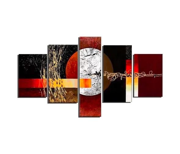 Multiple Wall Art Paintings, Red and Black Abstract Painting, Large Painting for Sale, Modern Abstract Paintings-LargePaintingArt.com