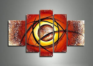 Large Modern Artwork, Abstract Painting for Sale, 5 Piece Canvas Wall Art, Living Room Canvas Painting, Heavy Texture Paintings-LargePaintingArt.com
