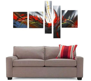 Abstract Canvas Painting, Simple Acrylic Art, 5 Piece Wall Painting, Canvas Painting for Living Room, Contemporary Modern Art-LargePaintingArt.com