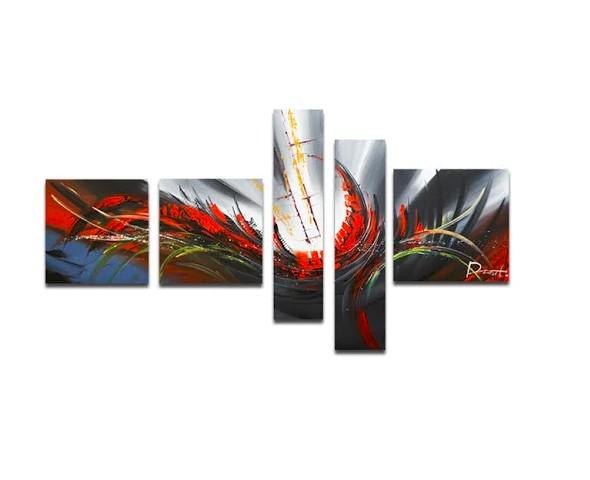 Abstract Canvas Painting, Simple Acrylic Art, 5 Piece Wall Painting, Canvas Painting for Living Room, Contemporary Modern Art-LargePaintingArt.com