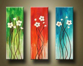 Flower Painting, Modern Painting, Acrylic Flower Paintings, Wall Art Painting, Contemporary Paintings-LargePaintingArt.com