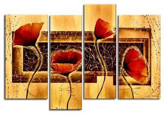 Flower Abstract Painting, Large Acrylic Painting, Flower Abstract Painting, Bedroom Wall Paintings, Heavy Texture Paintings-LargePaintingArt.com