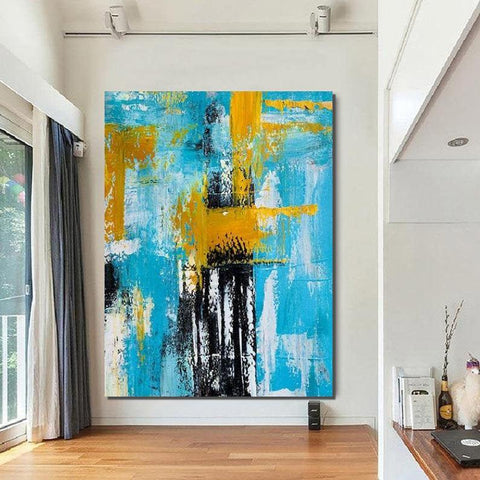 Large Modern Acrylic Painting, Wall Art for Dining Room, Hand Painted Wall Art Painting, Contemporary Canvas Artwork-LargePaintingArt.com
