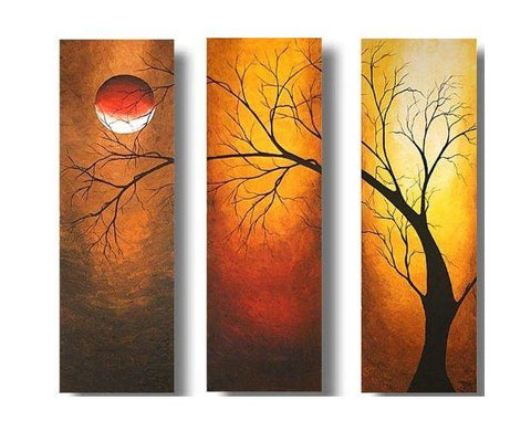 Acrylic Modern Paintings, Acrylic Wall Art Painting, Moon Painting, Tree Painting, Paintings for Bedroom-LargePaintingArt.com