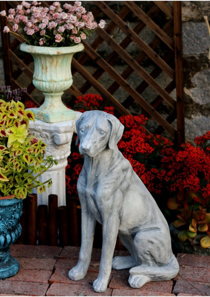 Large Dog Statue for Garden, Sitting Dog Statues, Pet Statue for Garden Courtyard Ornament, Villa Outdoor Decor Gardening Ideas-LargePaintingArt.com