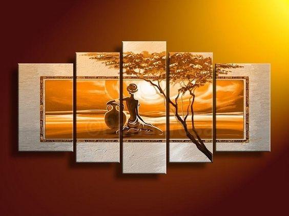 Extra Large Wall Art, African Woman Painting, Bedroom Canvas Painting, Buy Art Online-LargePaintingArt.com