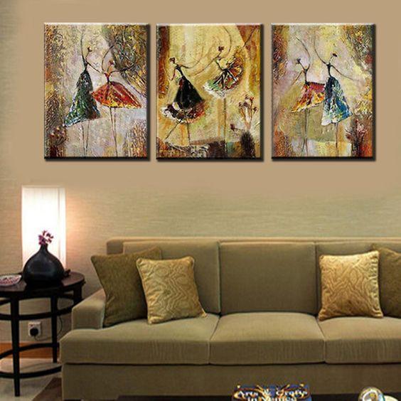 Abstract Art Ballet Dancers Painting Modern Dance Wall Art Canvas Painting Expressive Ballerina Acrylic Painting Movement Wall Decor