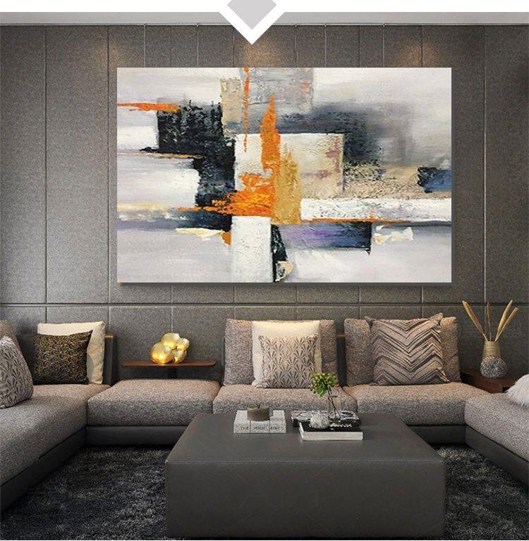 Abstract Acrylic Painting, Modern Paintings for Living Room, Hand Painted Wall Painting, Extra Large Abstract Art-LargePaintingArt.com