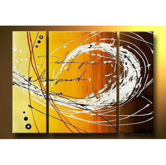 Bedroom Wall Art Paintings, Modern Abstrct Painting, Living Room Wall Art Ideas, 3 Piece Canvas Paintnig, Large Abstract Paintings-LargePaintingArt.com