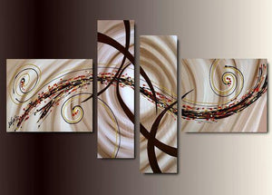 Simple Canvas Art Painting, Abstract Acrylic Paintings, 4 Piece Wall Art, Simple Modern Art, Large Paintings for Bedroom, Buy Painting Online-LargePaintingArt.com