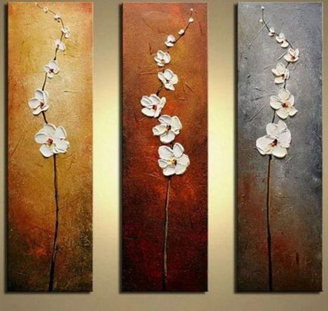 Acrylic Flower Paintings, Acrylic Wall Art Painting, Flower Abstract Painting, Dining Room Wall Art Ideas, Texture Painting, Acrylic Painting for Sale-LargePaintingArt.com