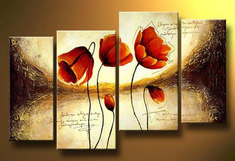 Flower Abstract Painting, Large Acrylic Painting, Flower Abstract Painting, Bedroom Wall Art Paintings, Buy Art Online-LargePaintingArt.com