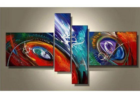 Abstract Canvas Painting, Large Acrylic Painting on Canvas, 4 Piece Abstract Art, Living Room Modern Paintings, Buy Painting Online-LargePaintingArt.com