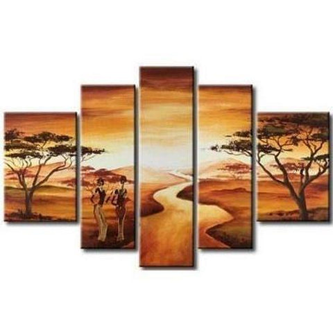 Large Wall Art Paintings, African Women Figure Painting, Bedroom Canvas Painting, Living Room Wall Art Ideas, Landscape Canvas Paintings, Buy Art Online-LargePaintingArt.com