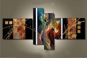 Canvas Art Painting, Large Wall Art Paintings on Canvas, Abstract Painting for Living Room, Acrylic Artwork on Canvas, 4 Piece Wall Art, Hand Painted Art-LargePaintingArt.com