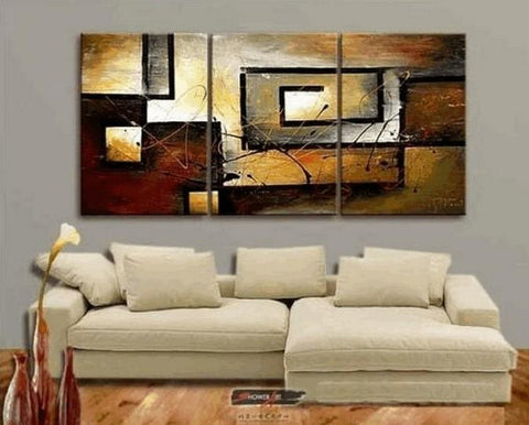Abstract Painting for Sale, Canvas Painting for Dining Room, Living Room Wall Art Painting, Modern Paintings, 3 Piece Wall Art-LargePaintingArt.com