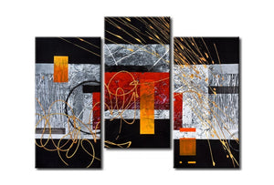 Contemporary Wall Painting, 3 Piece Painting, Modern Acrylic Paintings, Bedroom Wall Art Paintings-LargePaintingArt.com