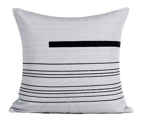 Modern Sofa Pillow, Simple Black and White Modern Throw Pillows, Throw Pillow for Couch, Decorative Throw Pillows, Throw Pillow for Living Room-LargePaintingArt.com