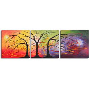 Acrylic Painting Abstract, 3 Piece Wall Art, Paintings for Living Room, Landscape Paintings, Hand Painted Canvas Painting-LargePaintingArt.com