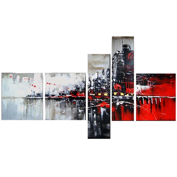 Living Room Wall Art, Cityscape Painting, Modern Paintings, Contemporary Wall Art Painting, Acrylic Artwork-LargePaintingArt.com