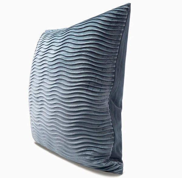 Abstract Blue Decorative Throw Pillows, Large Simple Throw Pillow for Interior Design, Geomeric Contemporary Square Modern Throw Pillows for Couch-LargePaintingArt.com