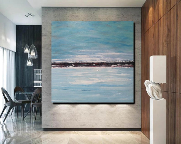Large Paintings for Sale, Simple Abstract Paintings, Seascape Acrylic Paintings, Living Room Wall Art Painting, Original Landscape Paintings-LargePaintingArt.com